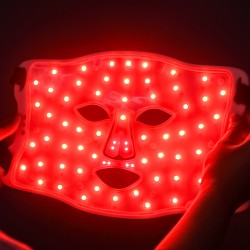 LightActim Silicone Skin Care LED Light Therapy Mask With Red,Blue,Infrared Light For Anti Aging,Wrinkle,Acne