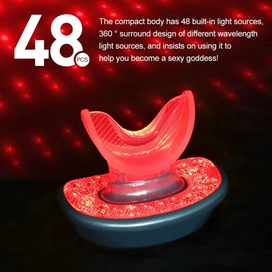 Fuller Lips Device with Red LED Light Therapy - Natural Lip Enhancement & Wrinkle Removal