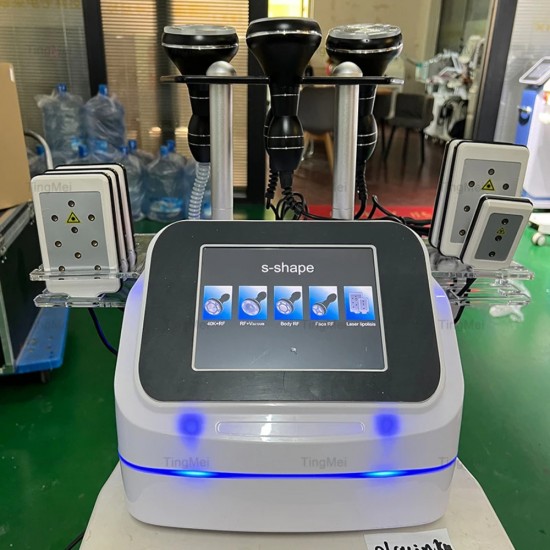 6-in-1 40K Ultrasonic Cavitation Vacuum RF Lipo Laser Slimming Machine - 8 Pads for Fat Loss and Body Shaping