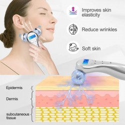Electric Facial Beauty Instrument - Micro Current Face Lifting Roller Massager, EMS Skin Tightening V-Face Beauty Device