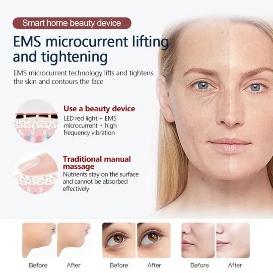 Electric Face Massager - EMS Micro Current Scraping Board for V Face Facial Lifting and Meridian Massage Beauty Care